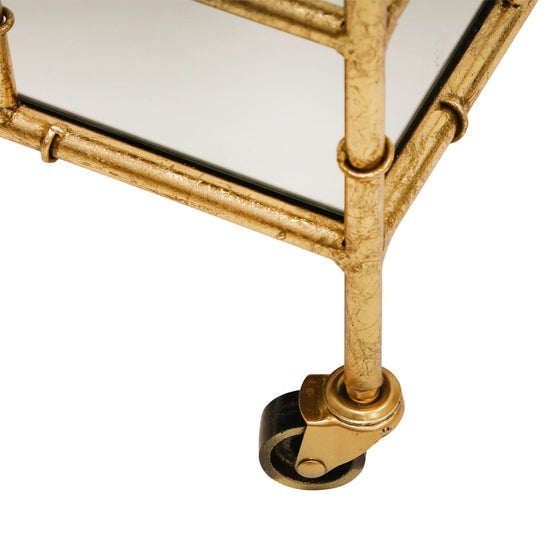 Load image into Gallery viewer, Sagebrook Home 2-Tier Metal Rectangular Bar Cart with Mirror Top, Gold, 31&amp;quot;H - lily &amp;amp; onyx
