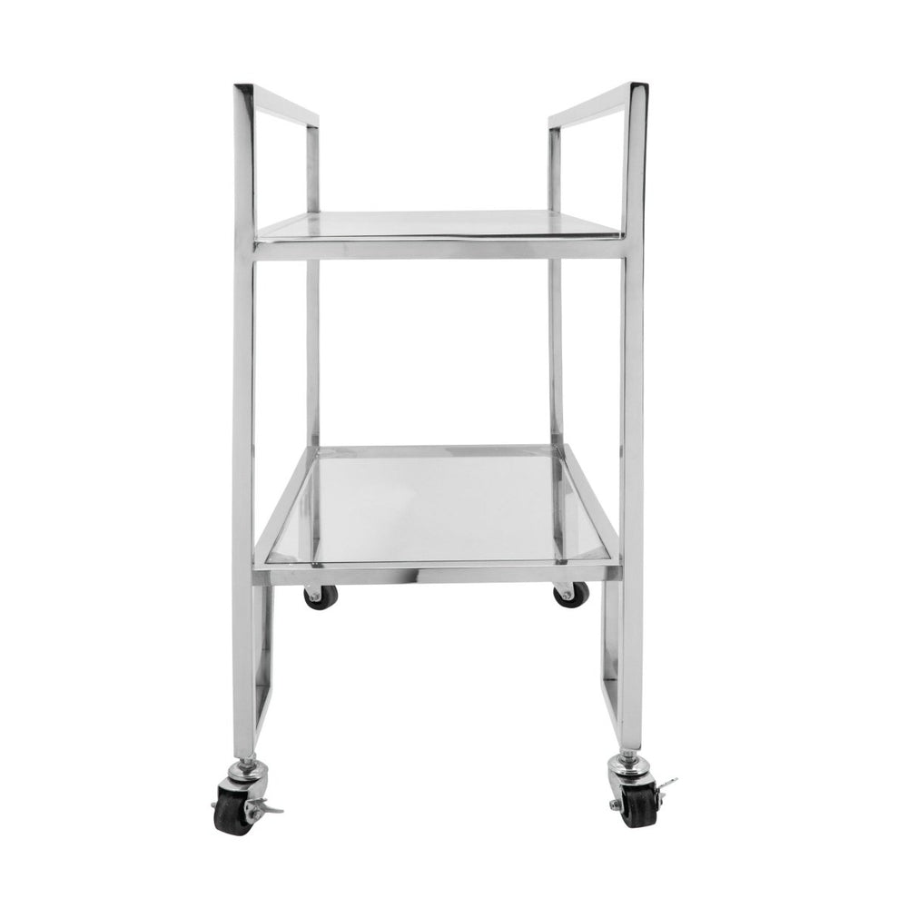 
                      
                        Sagebrook Home 2-Tier Stainless Steel Bar Cart with Glass Top, Silver, 32"H - lily & onyx
                      
                    