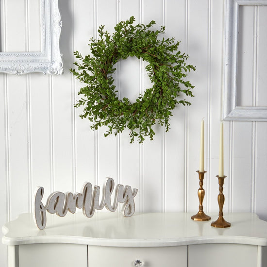 Nearly Natural 20” Boxwood Artificial Wreath - lily & onyx