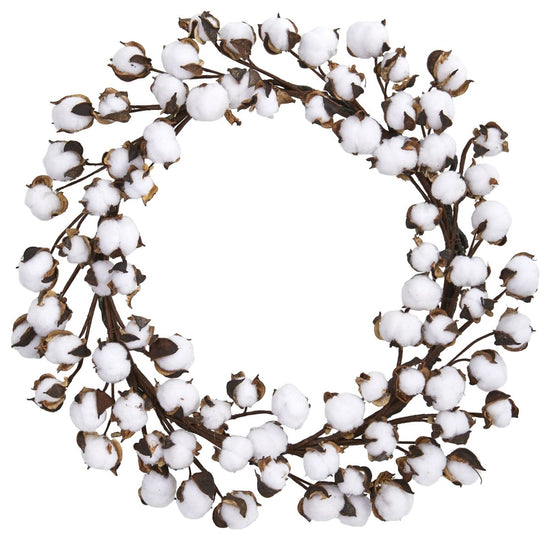 Nearly Natural 20" Cotton Ball Wreath - lily & onyx