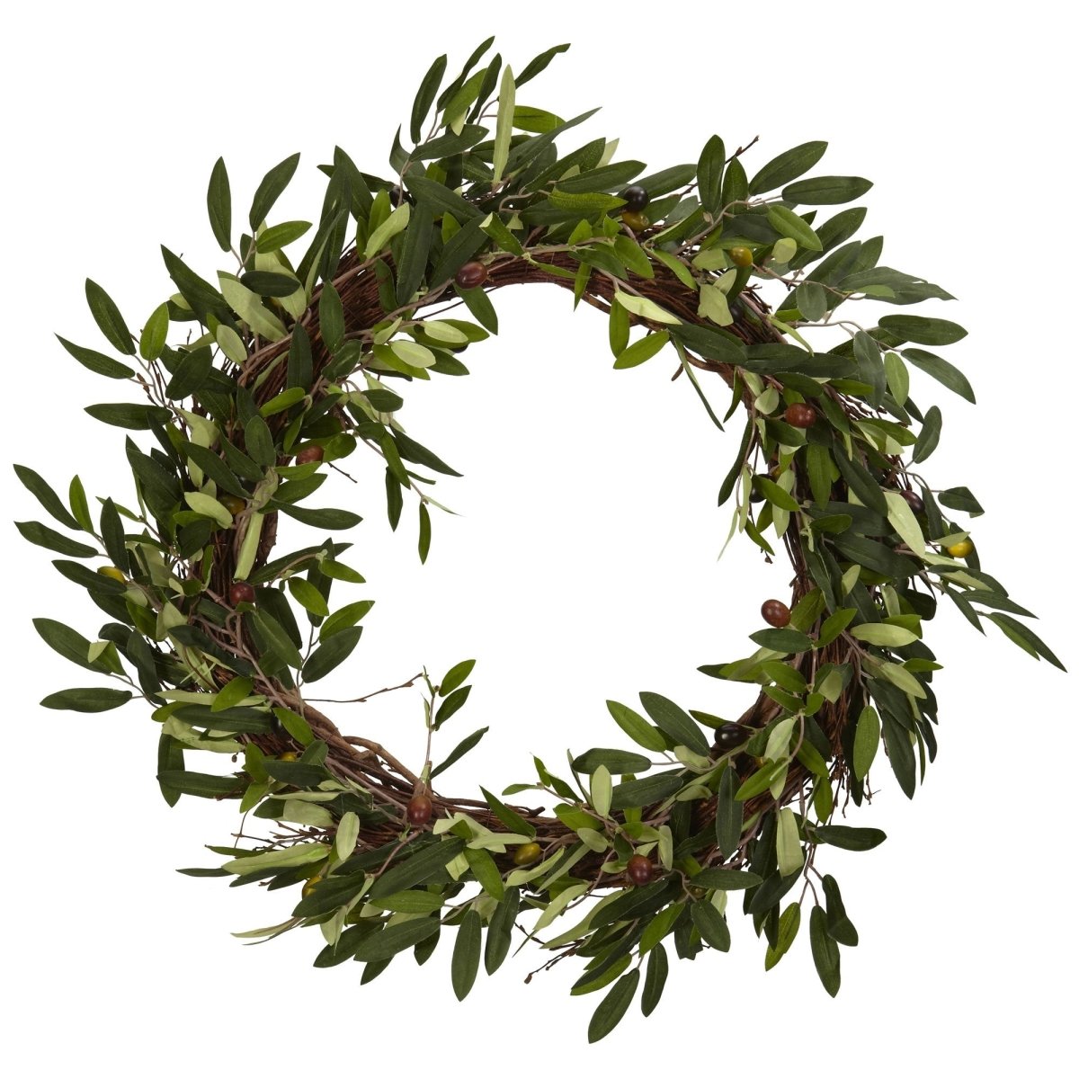 Nearly Natural 20" Olive Wreath - lily & onyx
