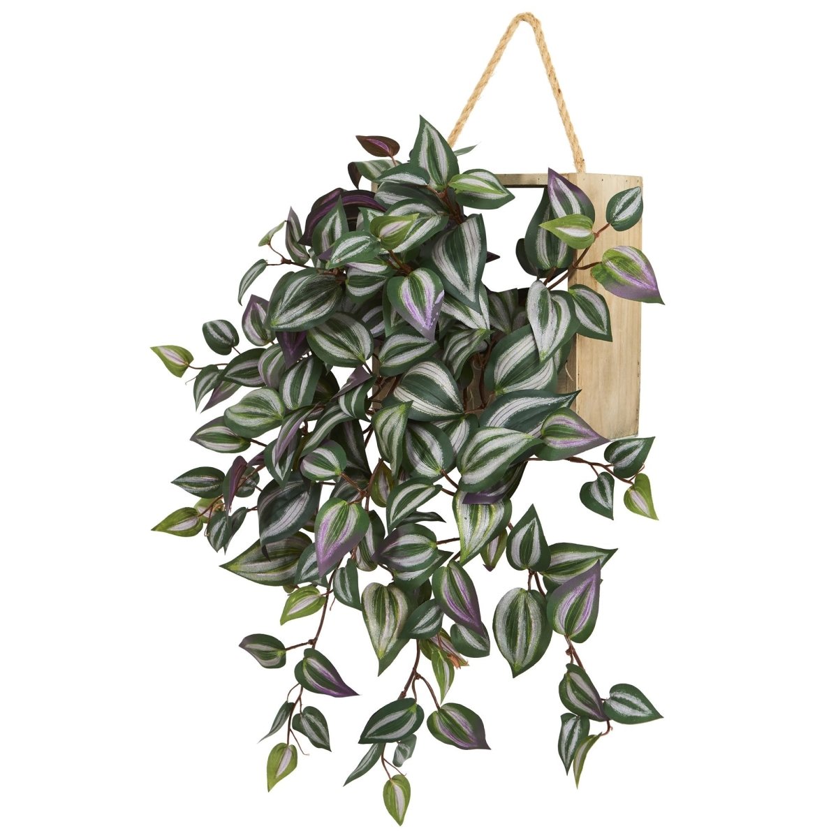 Nearly Natural 20” Wandering Jew Artificial Plant In Decorative Hanging Frame - lily & onyx