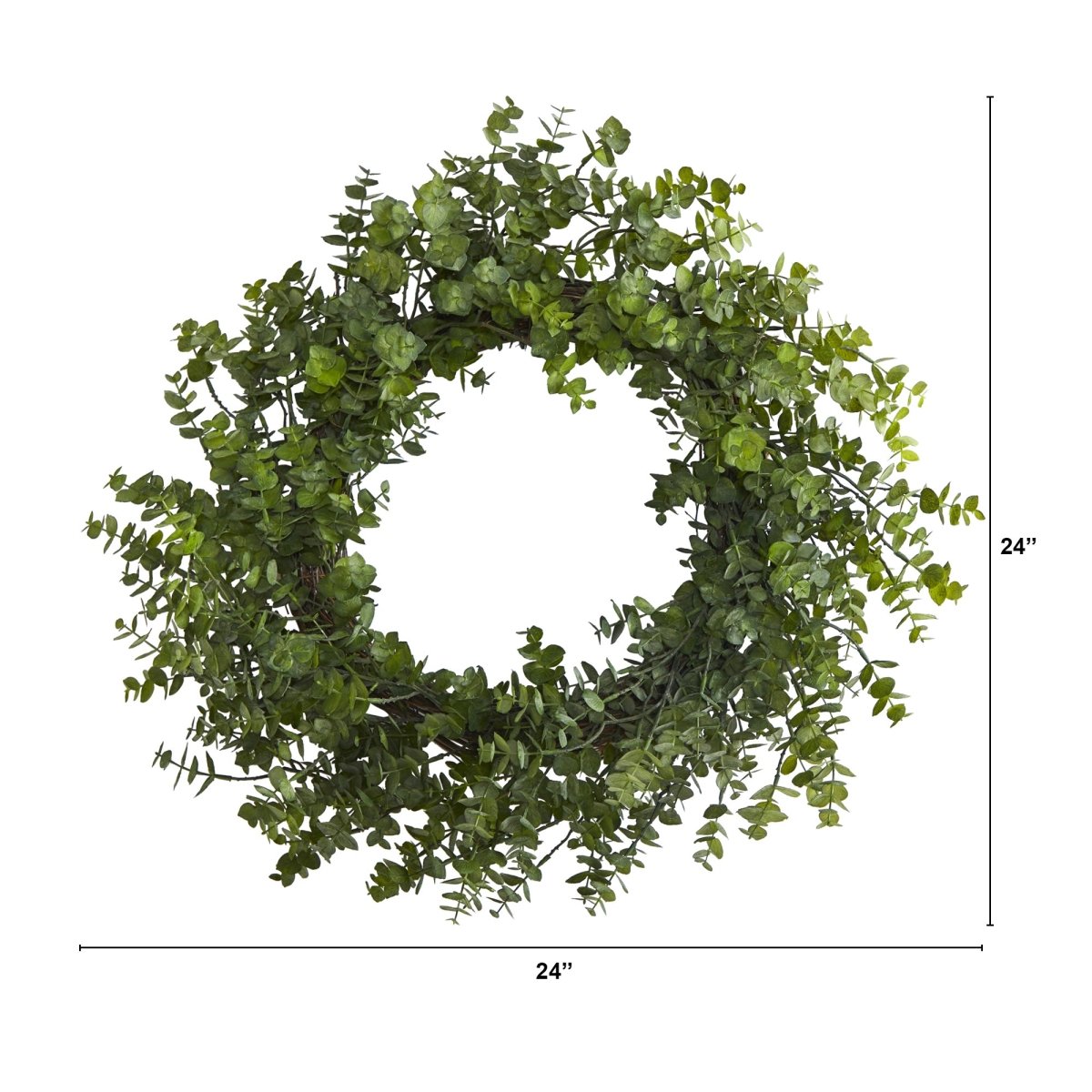 Load image into Gallery viewer, Nearly Natural 24” Eucalyptus Artificial Wreath - lily &amp;amp; onyx
