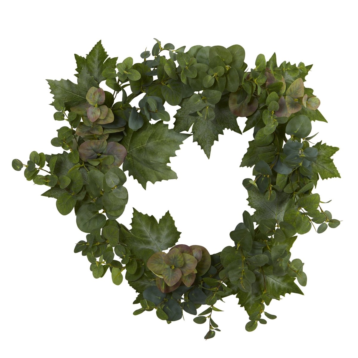 Load image into Gallery viewer, Nearly Natural 24” Grape Leaf And Eucalyptus Artificial Wreath - lily &amp;amp; onyx

