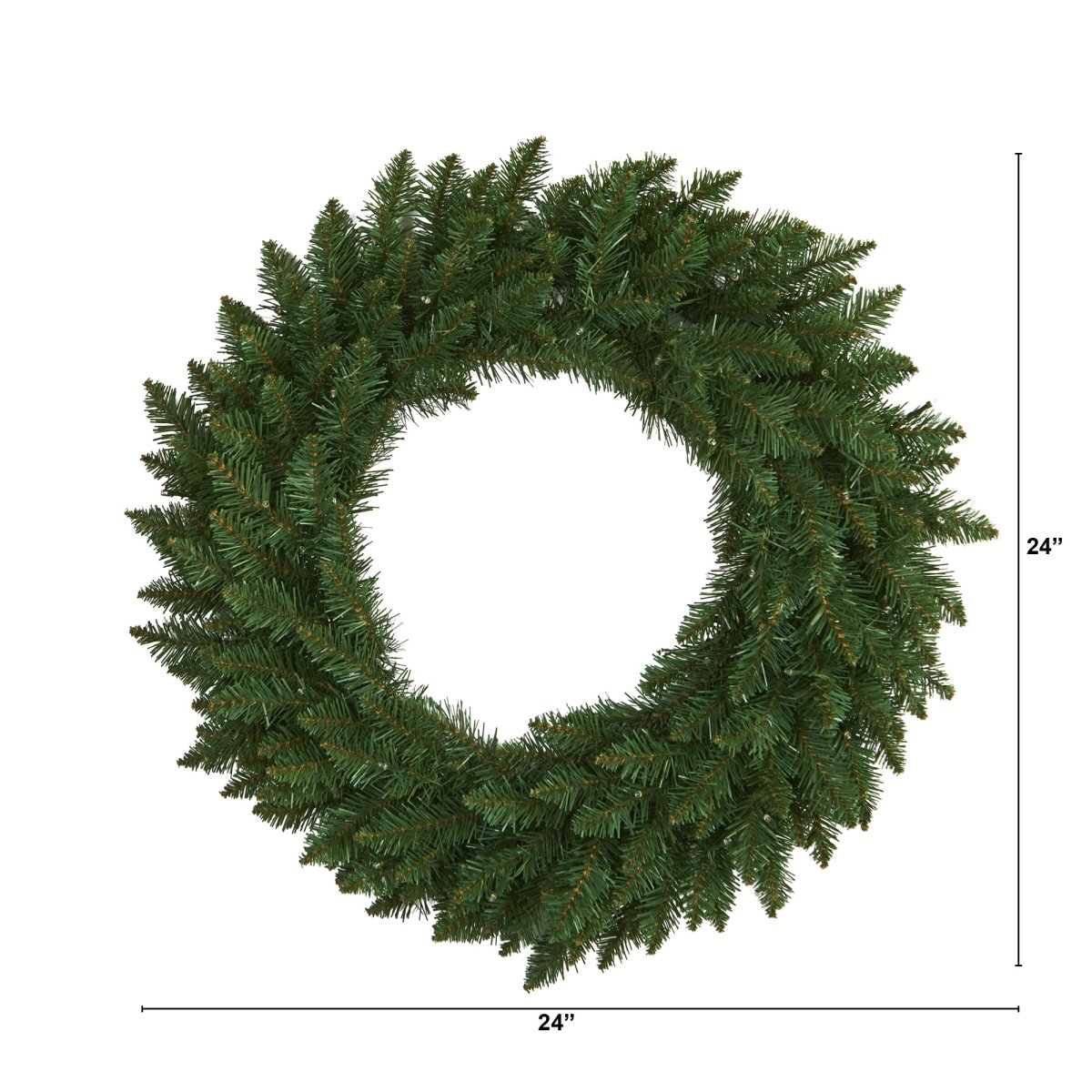 Nearly Natural 24” Green Pine Artificial Christmas Wreath With 35 Clear Led Lights - lily & onyx