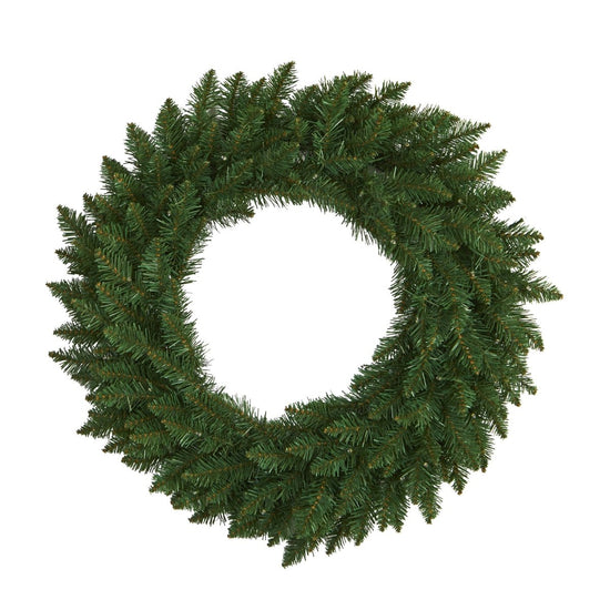 Load image into Gallery viewer, Nearly Natural 24” Green Pine Artificial Christmas Wreath With 35 Clear Led Lights - lily &amp;amp; onyx
