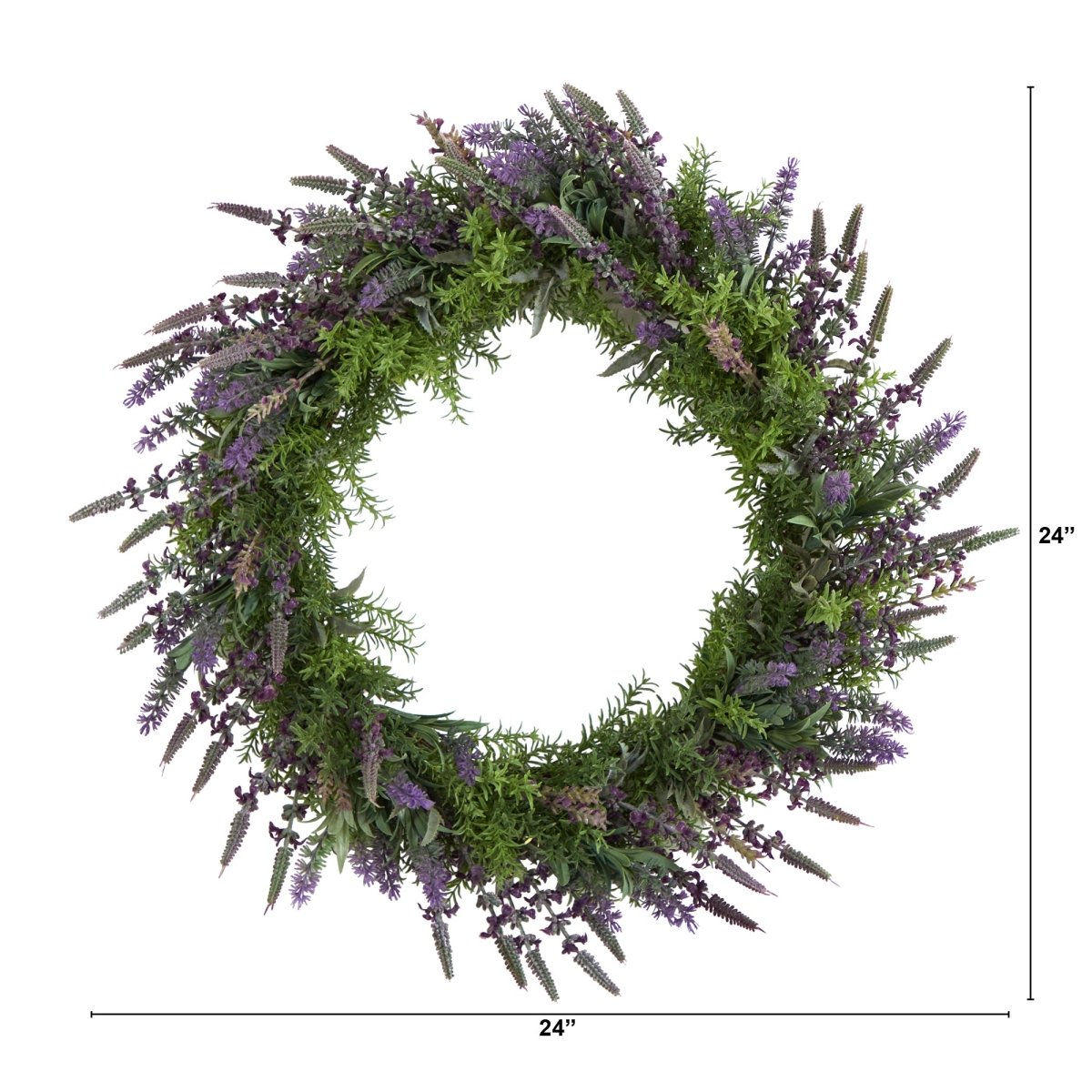 Nearly Natural 24” Lavender Artificial Wreath - lily & onyx