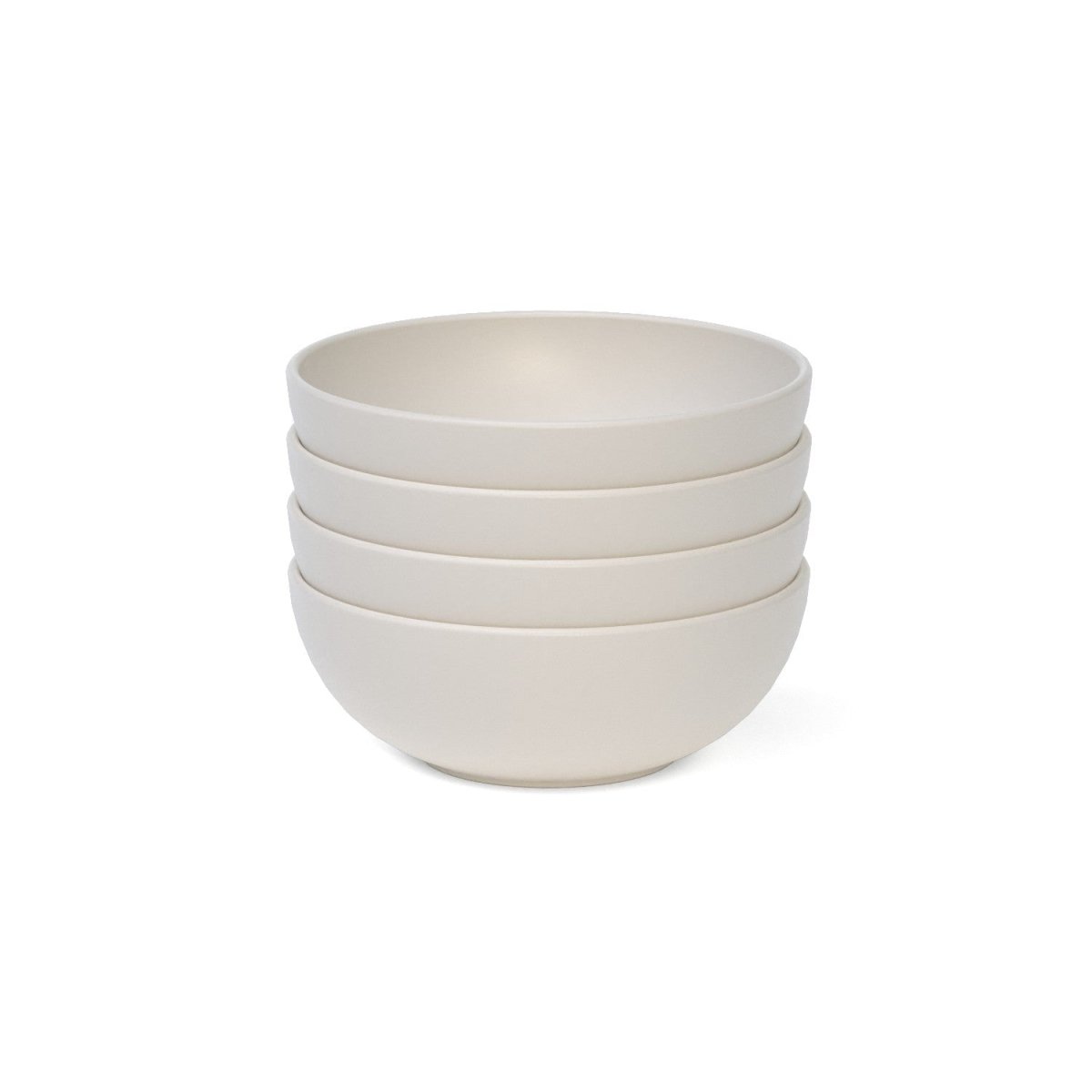 EKOBO 24 oz Round Cereal Bowl, Set of 4 - Off White - lily & onyx