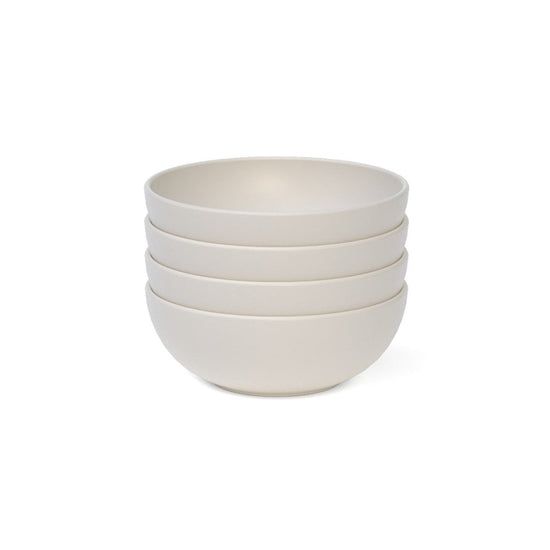 EKOBO 24 oz Round Cereal Bowl, Set of 4 - Off White - lily & onyx