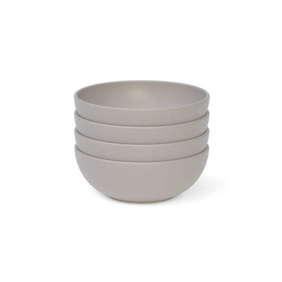 EKOBO 24 oz Round Cereal Bowl, Set of 4 - Stone - lily & onyx