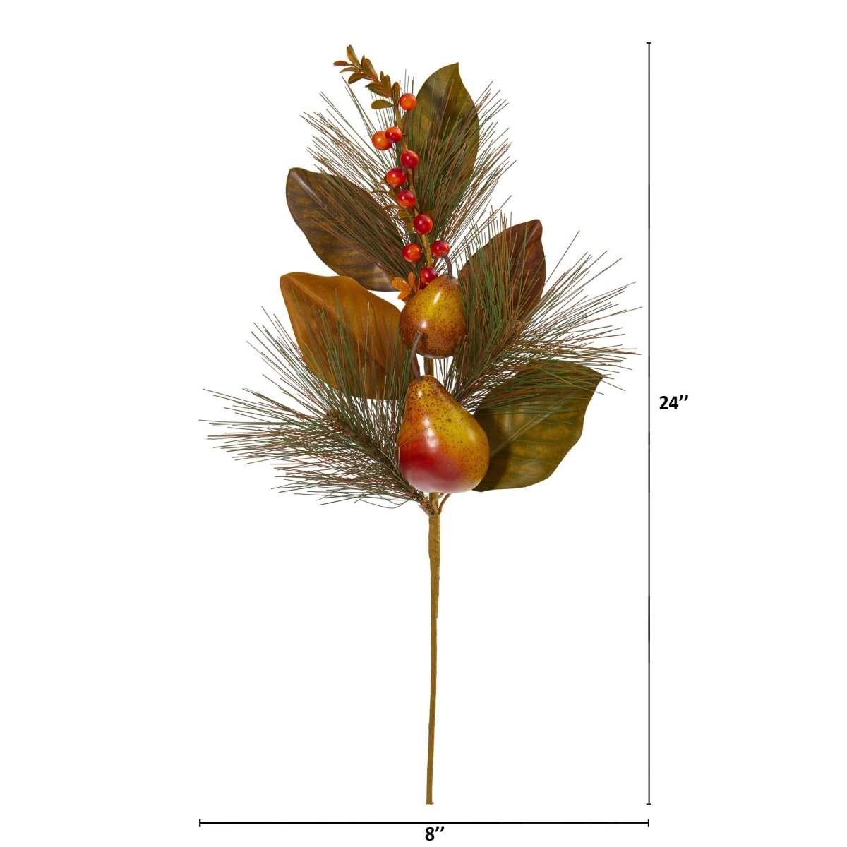 Load image into Gallery viewer, Nearly Natural 24” Pear, Pine And Magnolia Leaf Artificial Flower (Set Of 6) - lily &amp;amp; onyx
