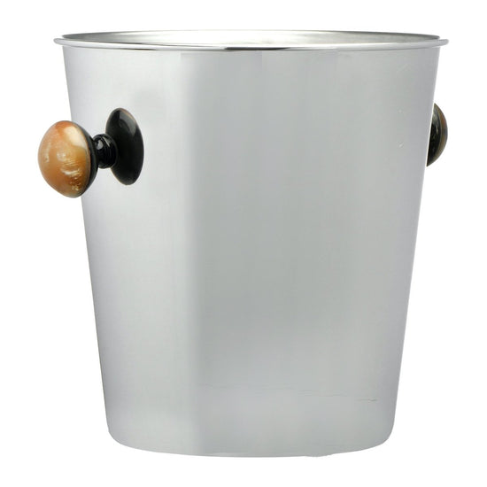 lily & onyx 2.5 Quart Stainless Steel Ice Bucket With Buffalo Horn Handles - lily & onyx