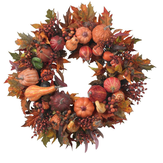 Nearly Natural 28" Harvest Wreath - lily & onyx