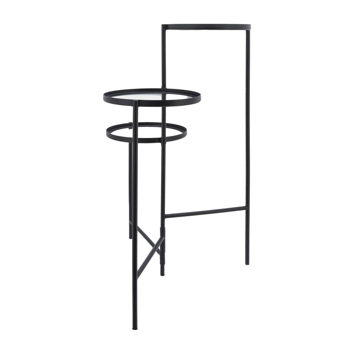 Load image into Gallery viewer, Sagebrook Home 3-Tier Black Metal &amp;amp; Glass Plant Stand, 32&amp;quot;H - lily &amp;amp; onyx
