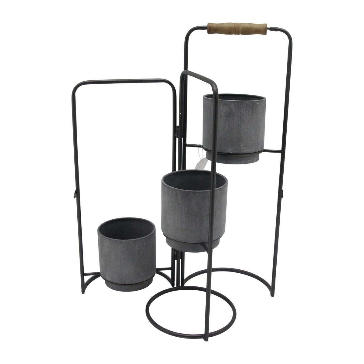 Sagebrook Home 3-Tier Foldable Metal Planter Stand, 22"H - lily & onyx