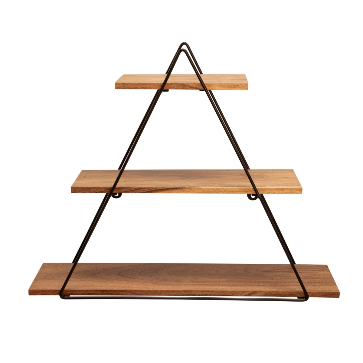 Sagebrook Home 3-Tier Triangle Metal & Wood Wall Shelf, 20"H - lily & onyx