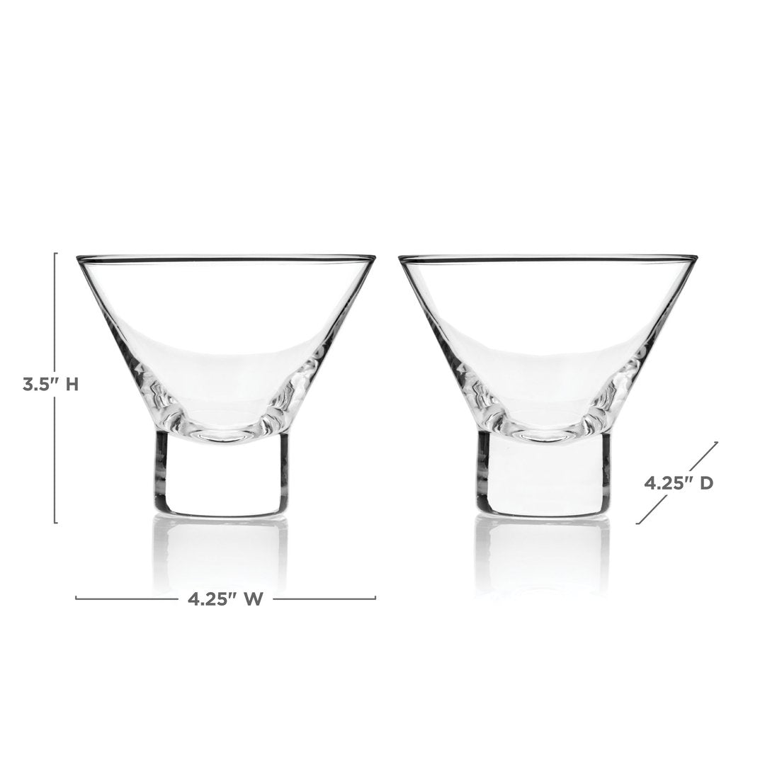 Viski Heavy Base Crystal Martini Glasses - lily & onyx