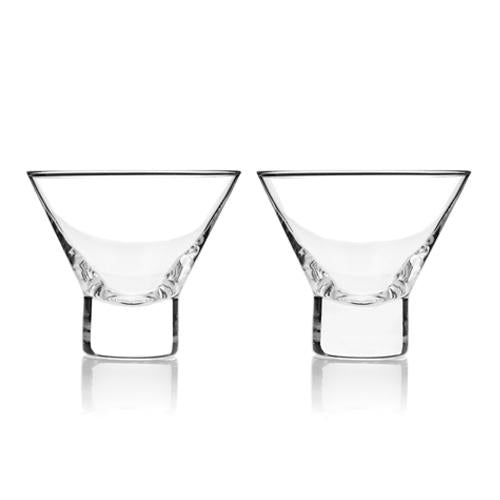 Viski Heavy Base Crystal Martini Glasses - lily & onyx