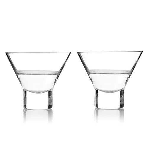 Viski Heavy Base Crystal Martini Glasses - lily & onyx