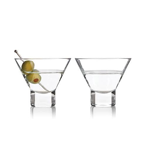 Viski Heavy Base Crystal Martini Glasses - lily & onyx
