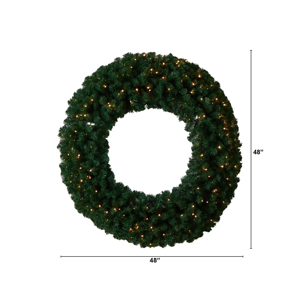 Nearly Natural 4' Large Artificial Christmas Wreath With 714 Bendable Branches And 200 Warm White Led Lights - lily & onyx