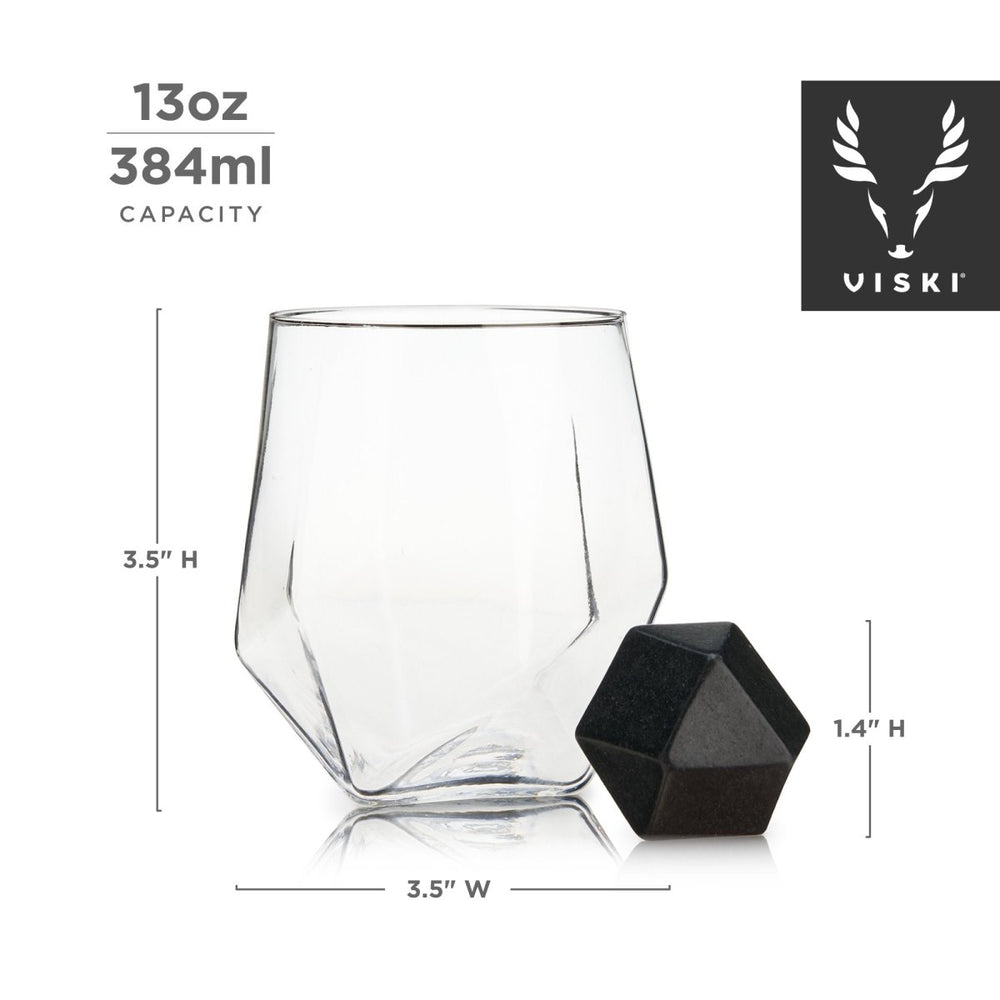
                      
                        Viski 4-Piece Faceted Tumbler & Hexagonal Basalt Stone Set - lily & onyx
                      
                    