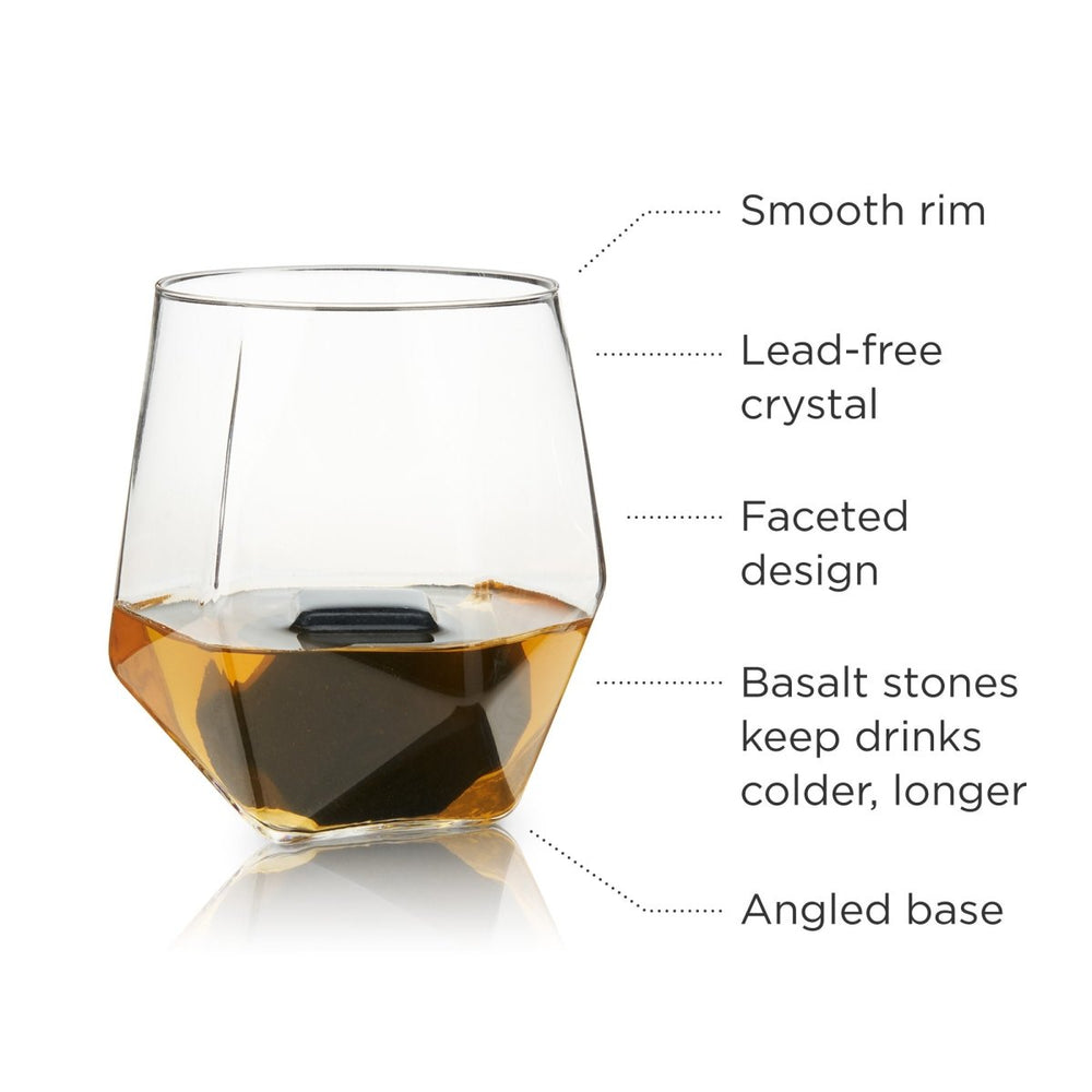 
                      
                        Viski 4-Piece Faceted Tumbler & Hexagonal Basalt Stone Set - lily & onyx
                      
                    