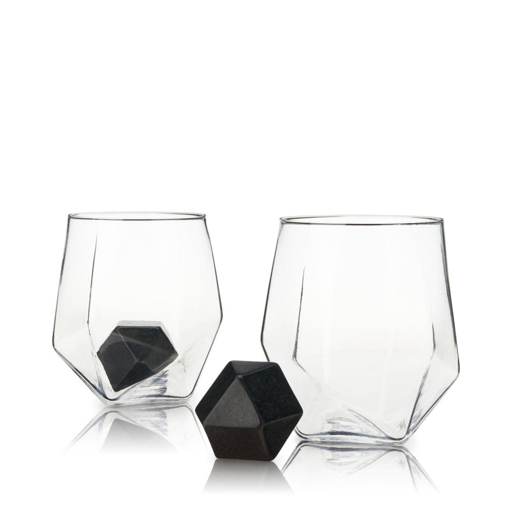 
                      
                        Viski 4-Piece Faceted Tumbler & Hexagonal Basalt Stone Set - lily & onyx
                      
                    