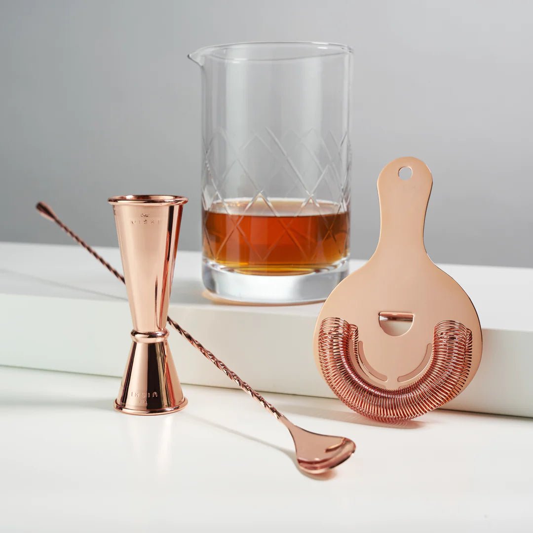 Viski 4 Piece Rose Gold Copper Mixologist Barware Set - lily & onyx