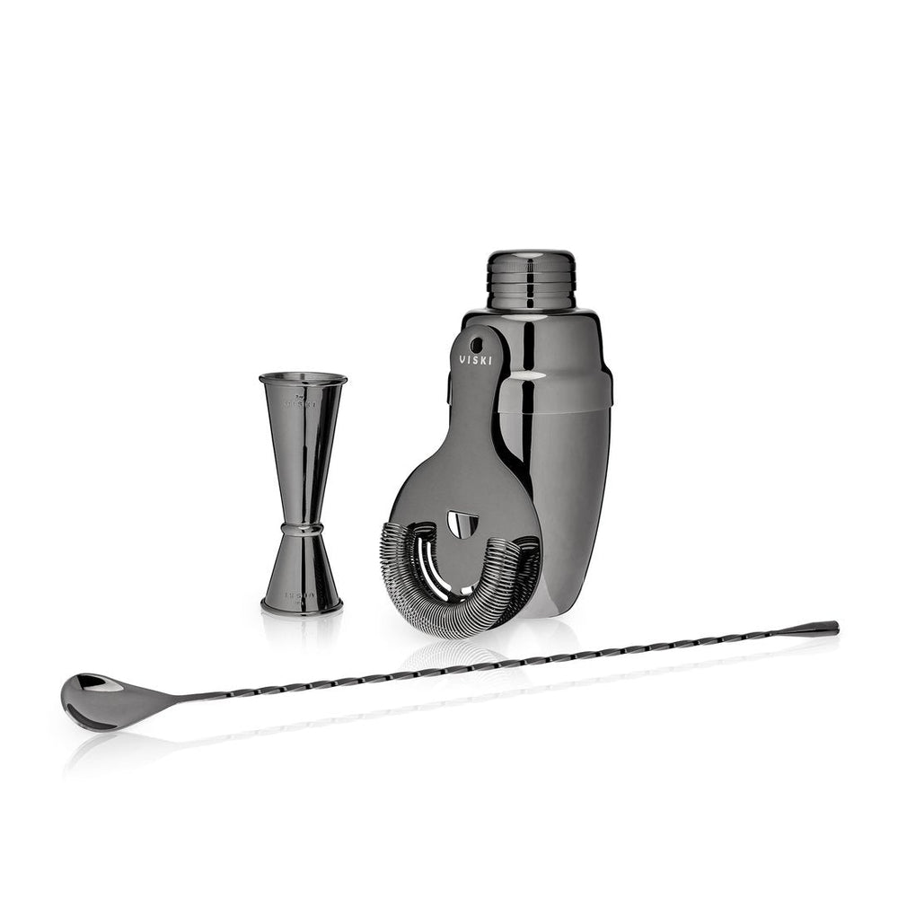 Viski 4 Piece Warren Gunmetal Mixologist Barware Set - lily & onyx