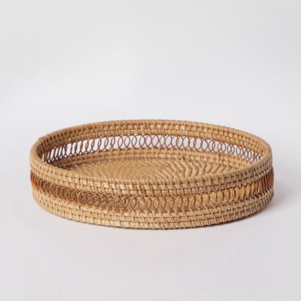 Porto Boutique 405 - Round Rattan Tray - lily & onyx