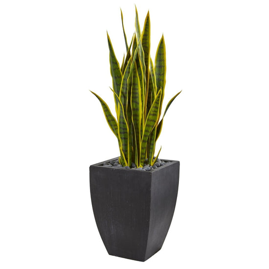 Nearly Natural 41” Sansevieria Artificial Plant In Black Planter - lily & onyx