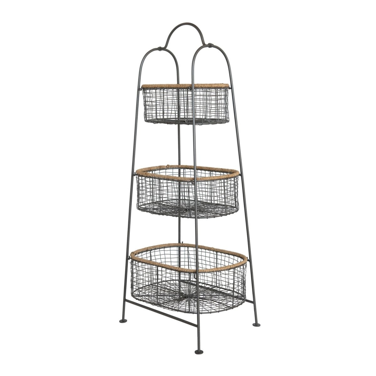 Load image into Gallery viewer, lily &amp;amp; onyx 41.25&amp;quot; Metal &amp;amp; Rattan 3 Tier Stand With Removable Baskets - lily &amp;amp; onyx
