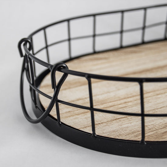 Porto Boutique 449 - Oval Metal & Wood Tray - lily & onyx