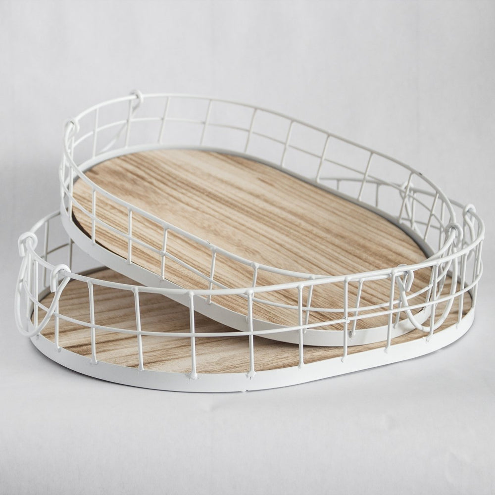 Porto Boutique 449 - Oval Metal & Wood Tray - lily & onyx