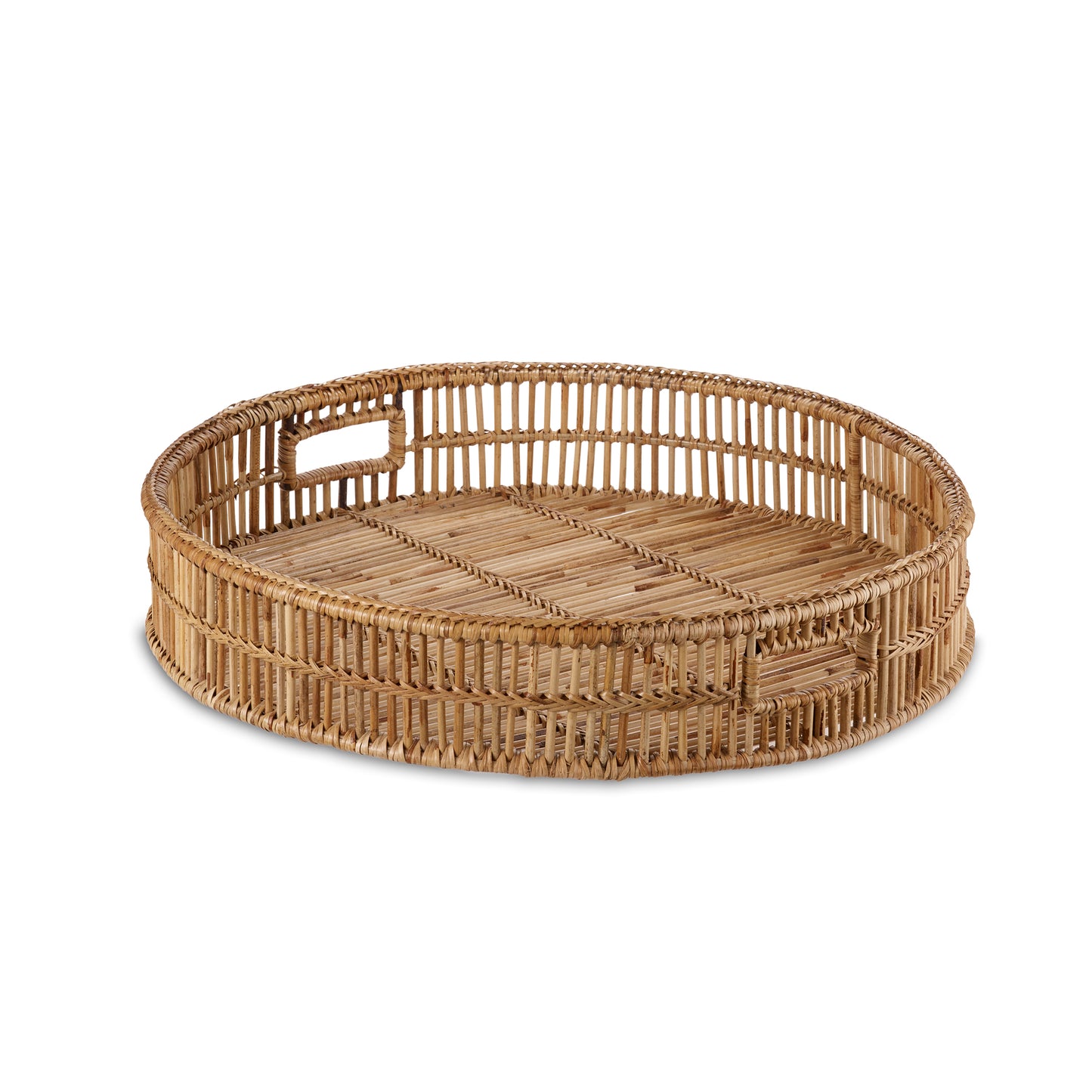 Load image into Gallery viewer, texxture Liana Rattan Round Serving Tray - lily &amp;amp; onyx
