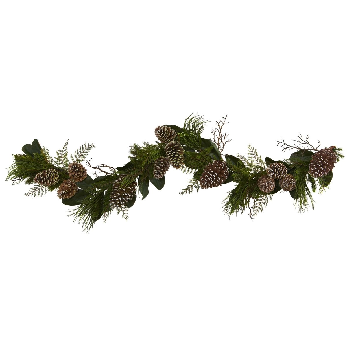 Nearly Natural 6' Pine Cone And Pine Artificial Garland - lily & onyx