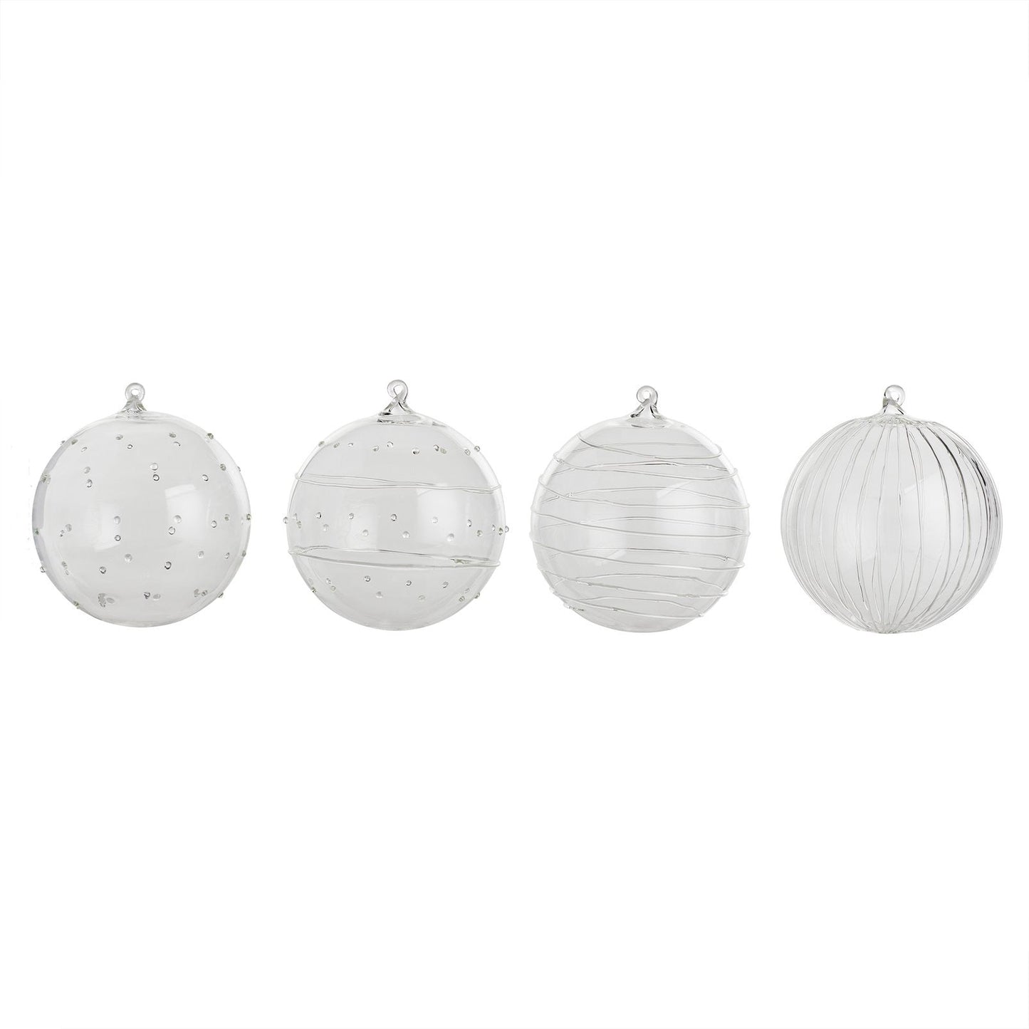texxture Livenza™ 5 Inch Glass Ornament, Set Of 4 - lily & onyx