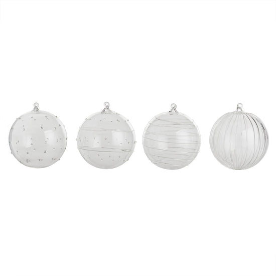 texxture Livenza™ 5 Inch Glass Ornament, Set Of 4 - lily & onyx