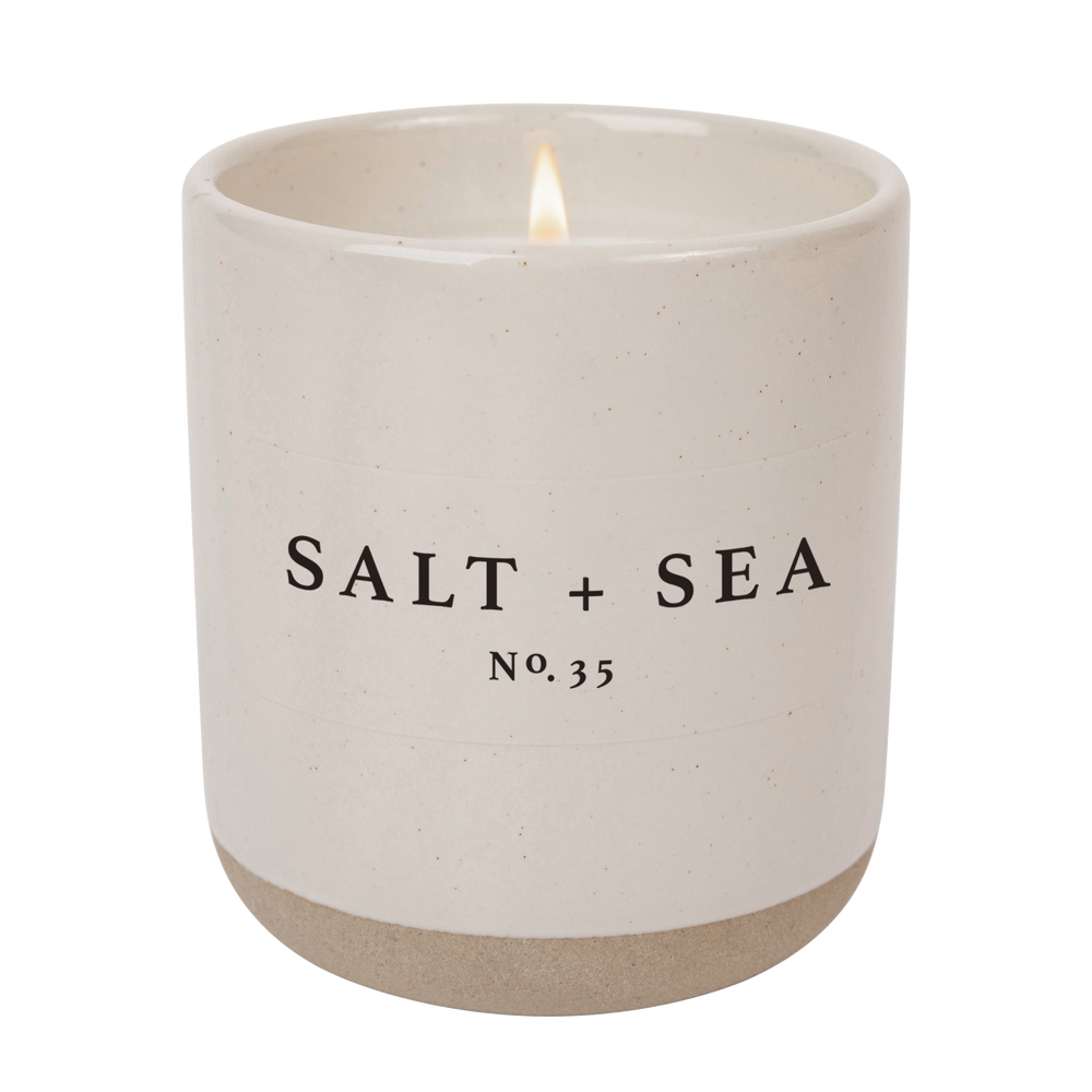 
                      
                        Salt and Sea Soy Candle - Cream Stoneware Jar - 12 oz
                      
                    