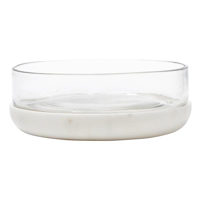 Santa Barbara Design Studio Large Marble & Glass Serving Bowl, Set Of 2 - lily & onyx