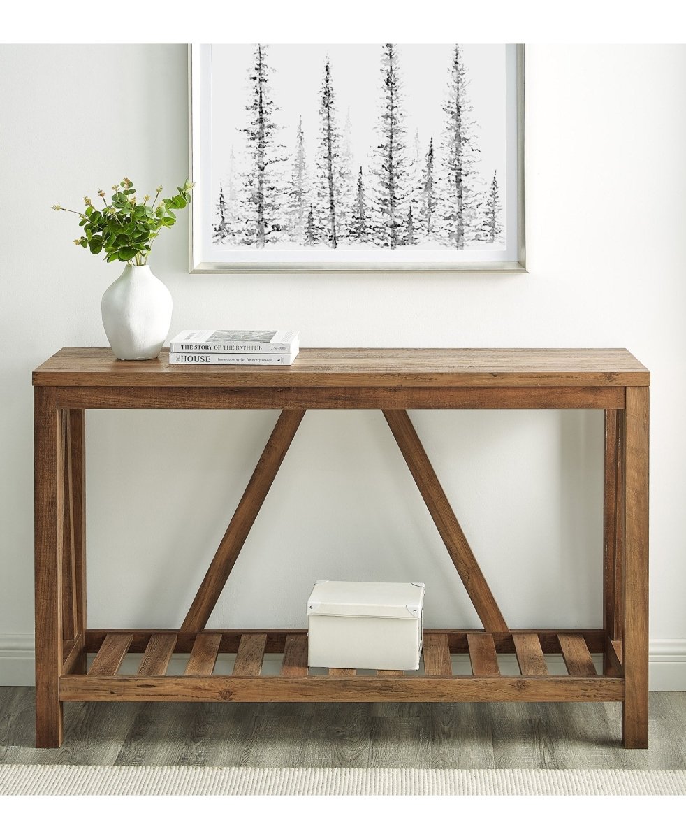 Walker Edison A-Frame Rustic Entry Table - lily & onyx