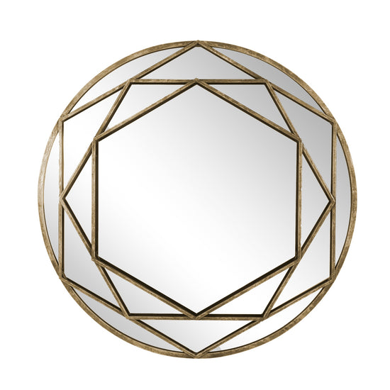 Load image into Gallery viewer, Sagebrook Home Hexagon Metal Frame Wall Mirror, 32&amp;quot; - lily &amp;amp; onyx
