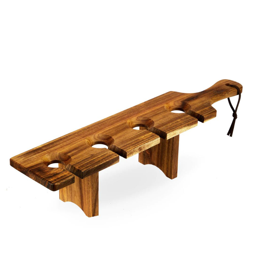 Twine Acacia Wood Easy Transport Wine Flight Server - lily & onyx