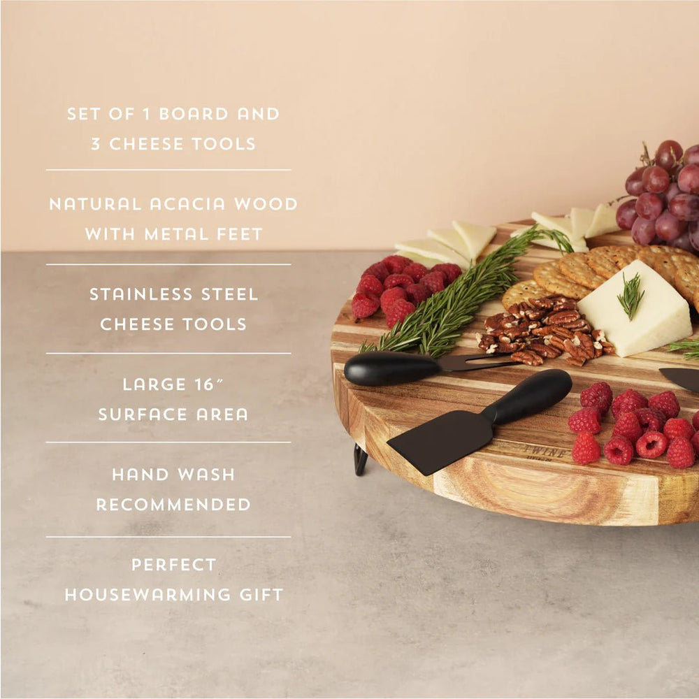 
                      
                        Twine Living Acacia Wood Footed Cheese Board & Knife Set - lily & onyx
                      
                    