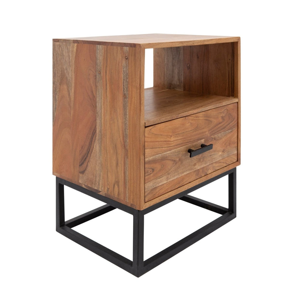 
                      
                        Sagebrook Home Acacia Wood & Metal Side Table With Drawer, 24"H - lily & onyx
                      
                    