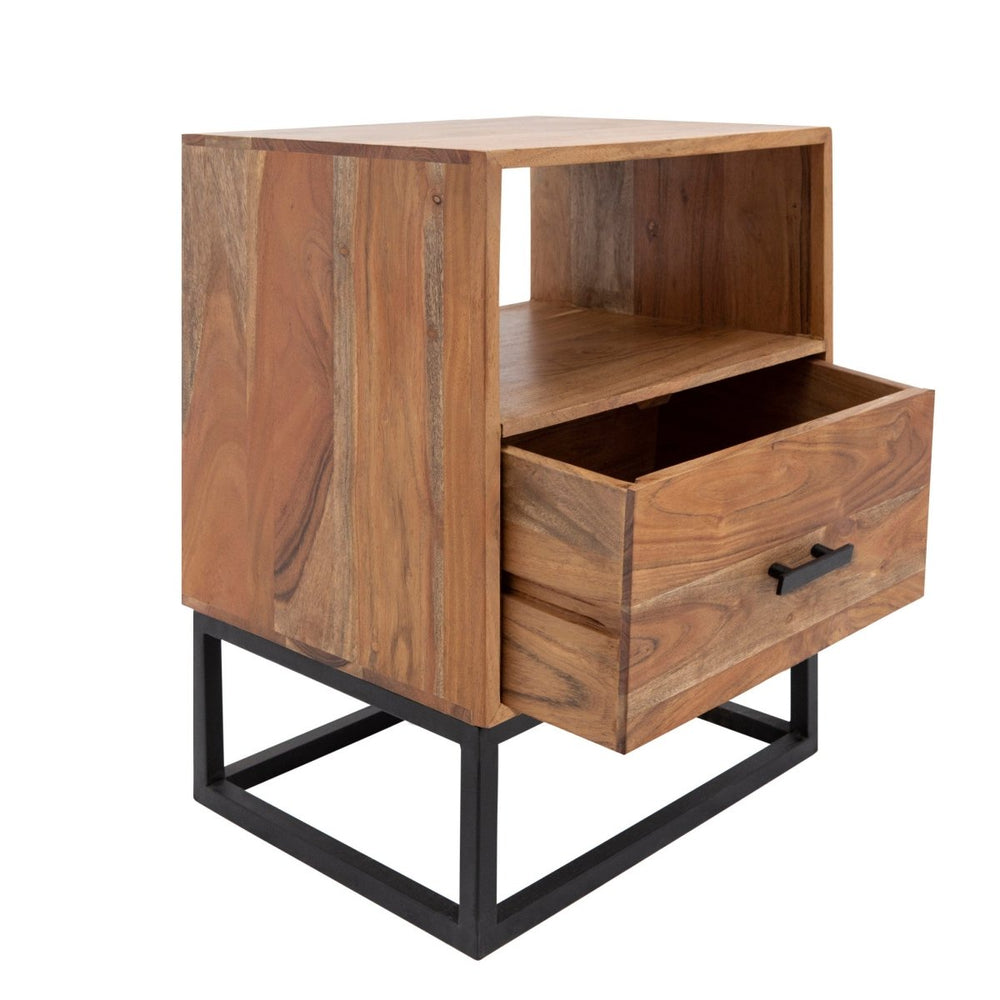 
                      
                        Sagebrook Home Acacia Wood & Metal Side Table With Drawer, 24"H - lily & onyx
                      
                    