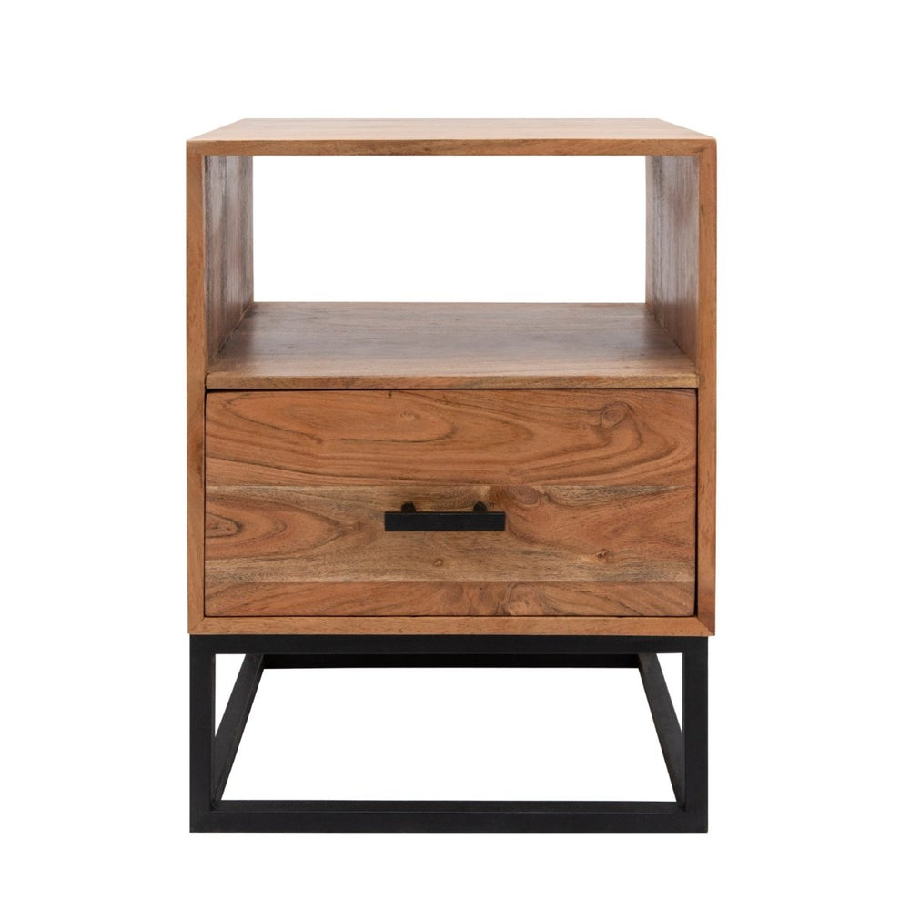 
                      
                        Sagebrook Home Acacia Wood & Metal Side Table With Drawer, 24"H - lily & onyx
                      
                    