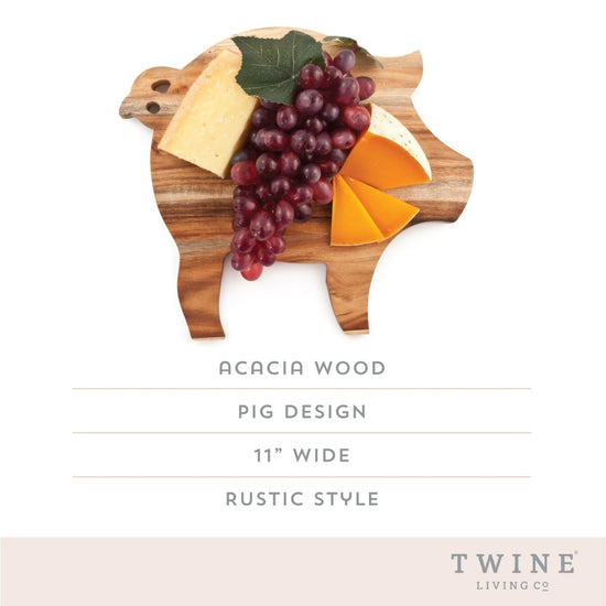 Twine Acacia Wood Pig Cheese Board - lily & onyx