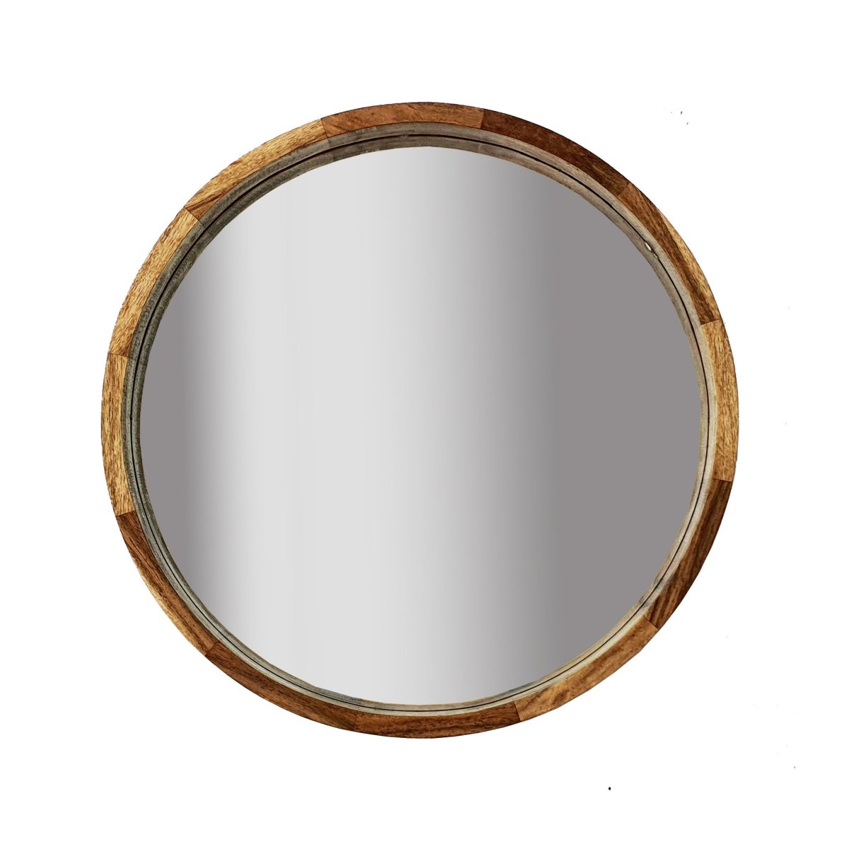 Sagebrook Home Acacia Wood Round Mirror, 24" - lily & onyx